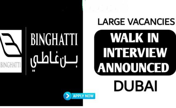OPEN DAY INTERVIEW ANNOUNCED IN BINGHATTI GROUP