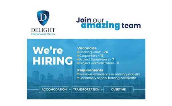 Delight International Movers Career Updates 2023