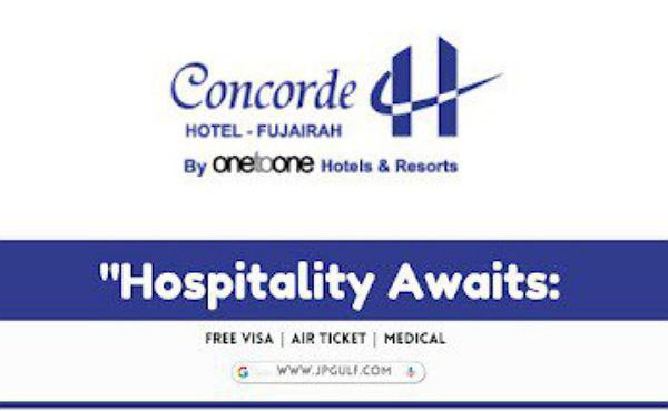 Concorde Hotel Fujairah Hiring Staff-Latest Job Openings 2024